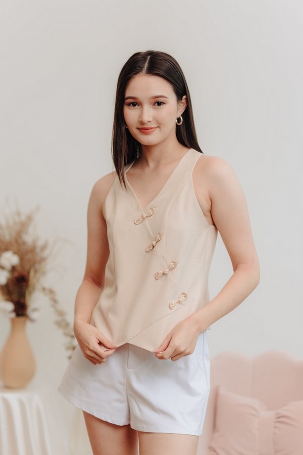 Kadel Cheongsam Top in Nude (L)