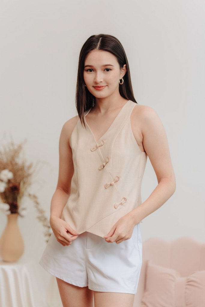 Kadel Cheongsam Top in Nude (L)