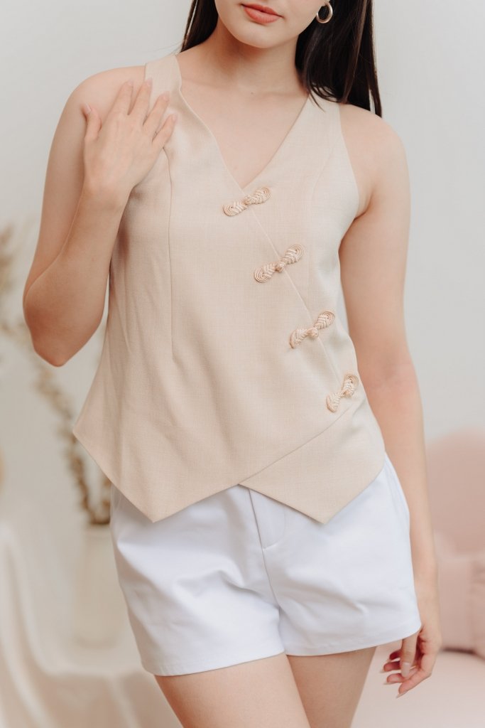 Kadel Cheongsam Top in Nude (L)