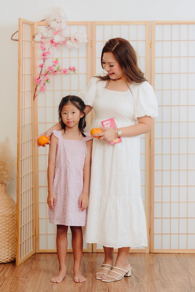 Bessie Kids Eyelet Dress in Pink