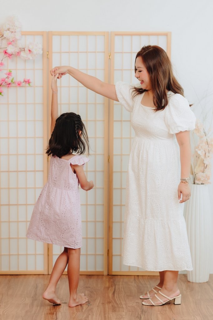 Bessie Kids Eyelet Dress in Pink