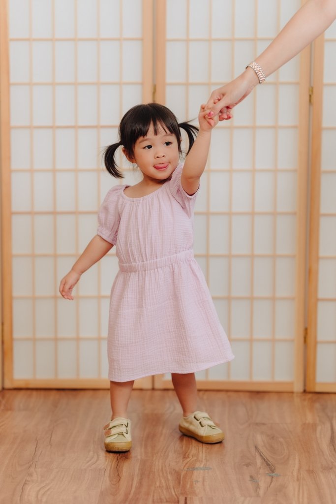 Kenzie Kids Cotton Dress in Pink