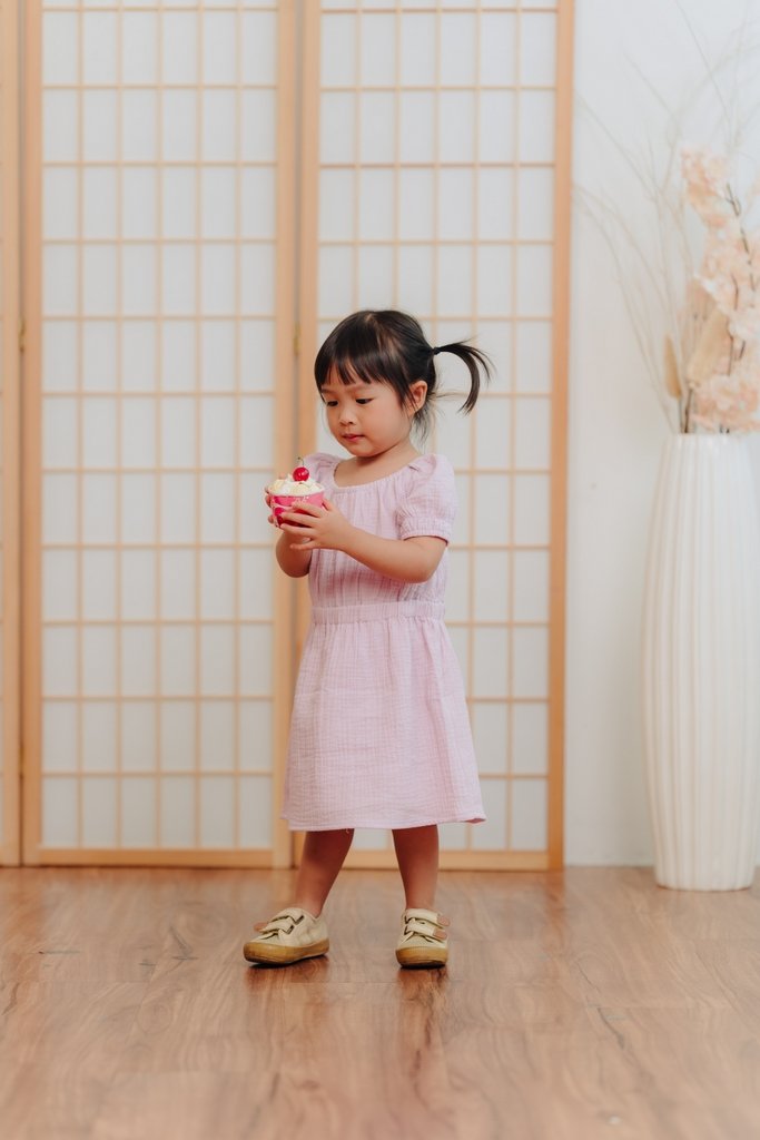 Kenzie Kids Cotton Dress in Pink