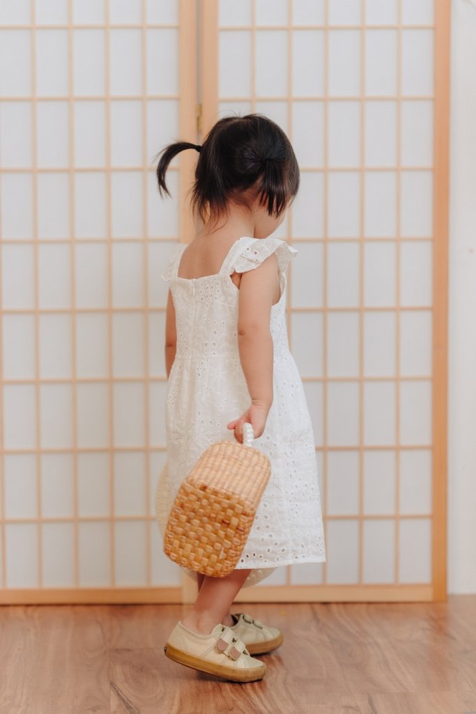 Bessie Kids Eyelet Dress in White