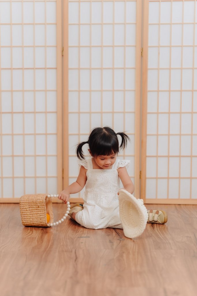 Bessie Kids Eyelet Dress in White